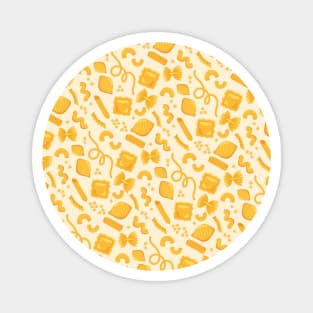 Pattern - assorted pasta shapes on pale yellow Magnet
